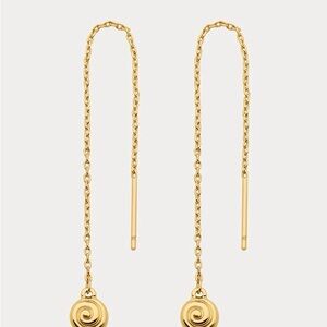 NEW Luv AJ Gold Shell Coil Threader Earrings